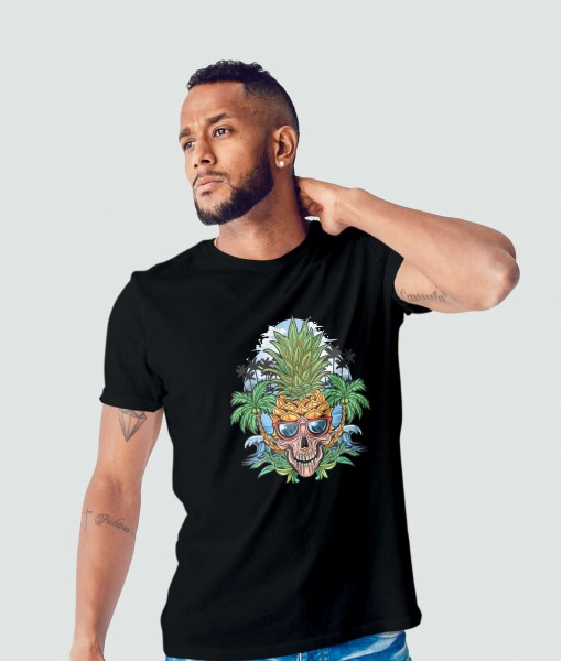Мъжка тениска с щампа Готика Череп ананас - TShirtArtShop.com